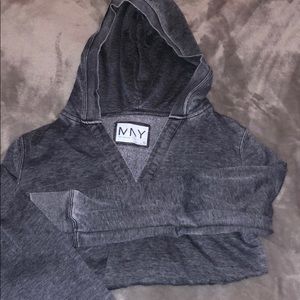 Andrew Marc v-neck hooded sweatshirt/sweater